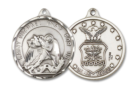 ST. JOSEPH / AIR FORCE - Sterling Silver - 1 3/8 x 1 1/4