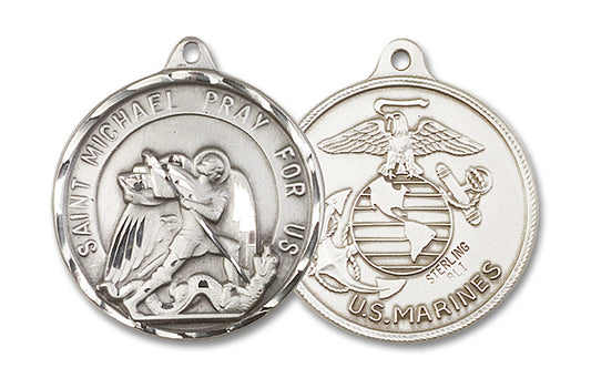 ST. JOSEPH / MARINES - Sterling Silver - 1 3/8 x 1 1/4