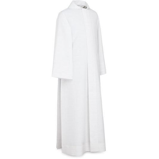 Washable Alb with Zipper for Altar Servers, Choristers, Lectors & Communicants – Wide Sleeves, Capuche & Side Pleats -X-Large