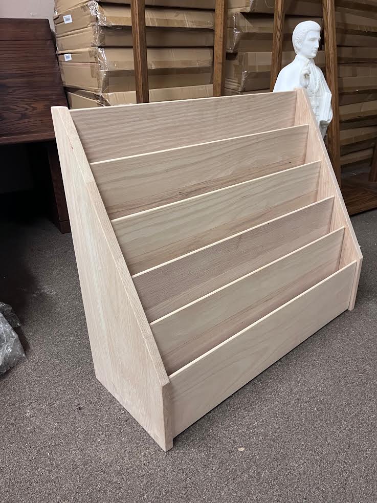 Solid Oak Multi-Pocket Church Pamphlet & Literature Display Rack