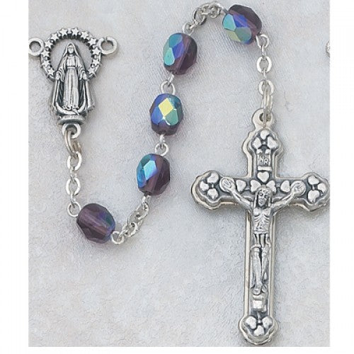 6MM AB DK AMETHYST/FEB ROSARY