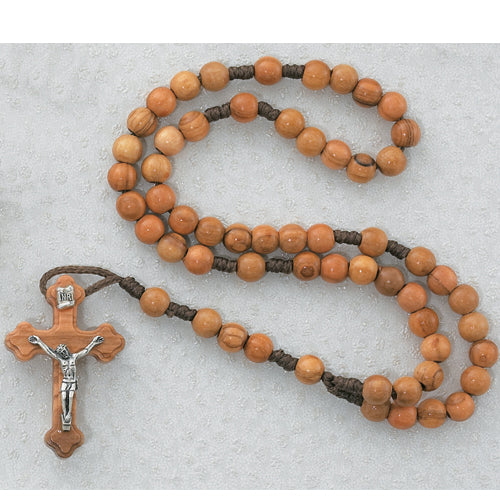 6MM OLIVE WOOD CORDED ROSARY
