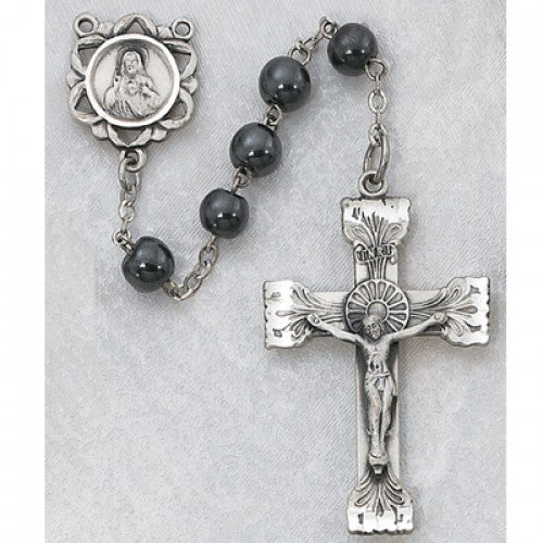 SS 6MM GENUINE HEMATITE ROSARY