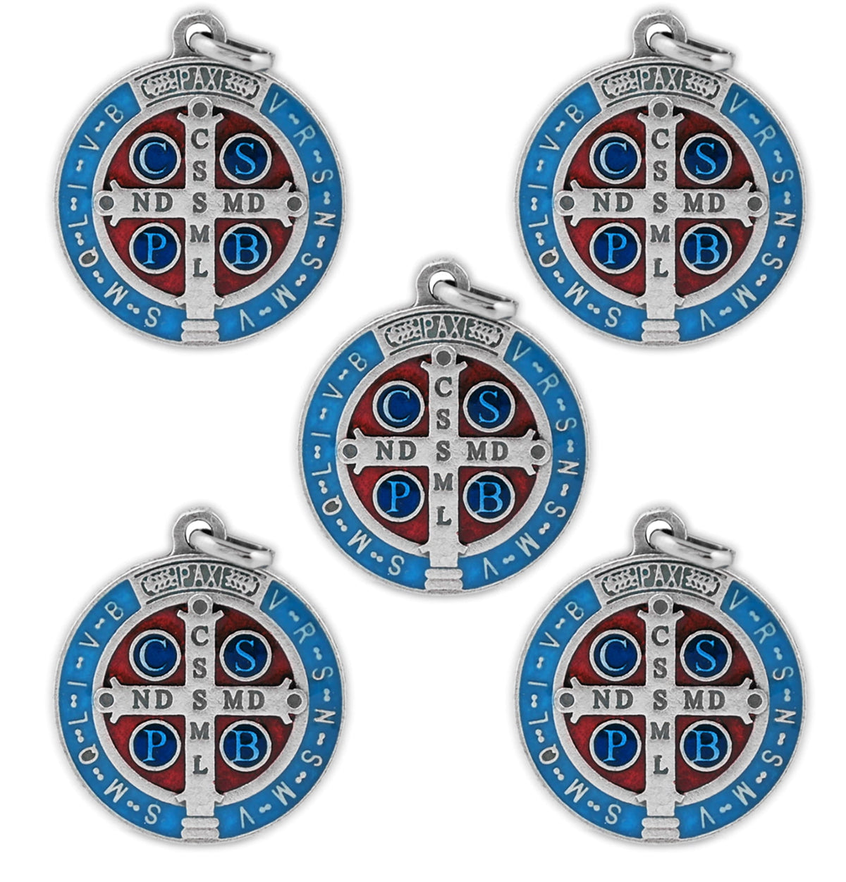 1.25" St. Benedict Medal with Enamel Inlays (5-Pack)
