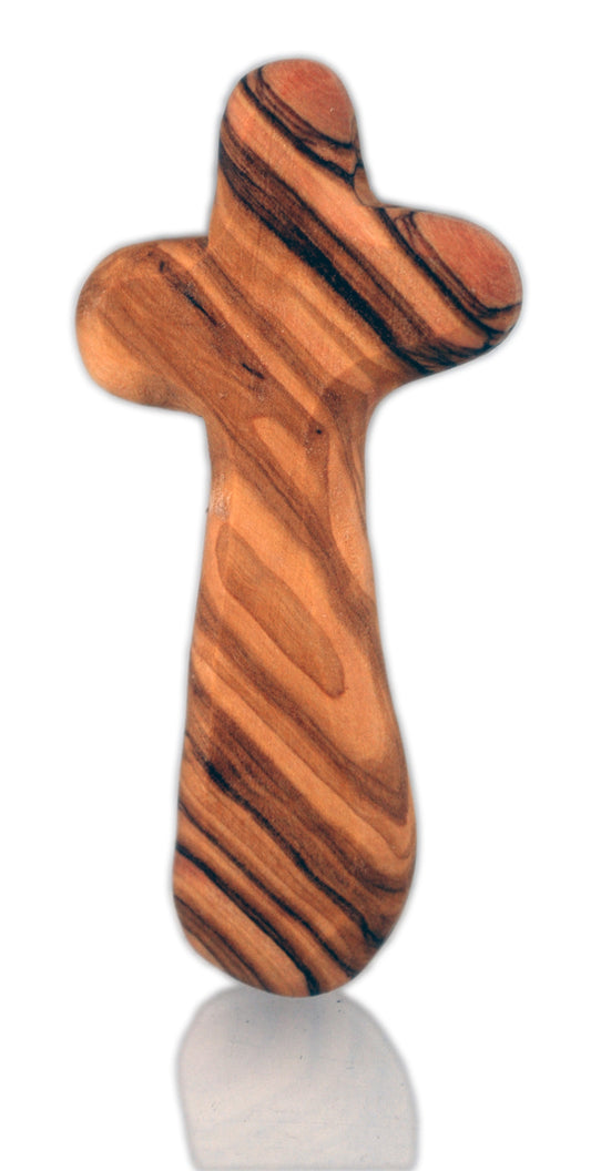 Olive Wood Large Holding Prayer Cross (Medium)