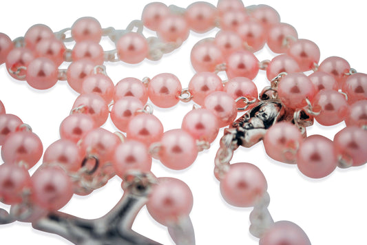 Colorful Italian Catholic Rosary - Pink