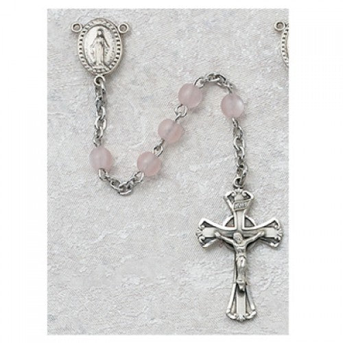 SS 3MM PINK PEARL ROSARY