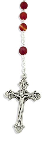 Beautiful Catholic Rosary with Glass Beads (Orange)