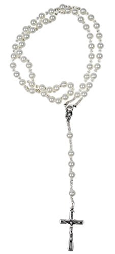 Colorful Italian Catholic Rosary - White