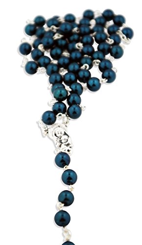 Colorful Italian Catholic Rosary - Blue