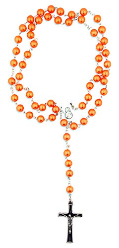 Colorful Italian Catholic Rosary - Orange