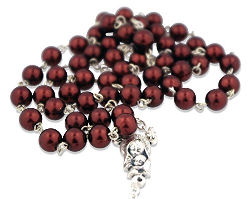 Colorful Italian Catholic Rosary - Brown