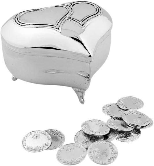 Amor Eterno Wedding Set | Heart-Shaped Gift Box with Coins | 9 Styles for Matrimony