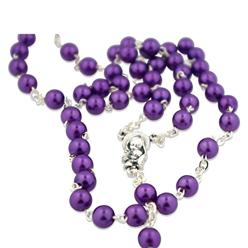 Colorful Italian Catholic Rosary - Amethyst