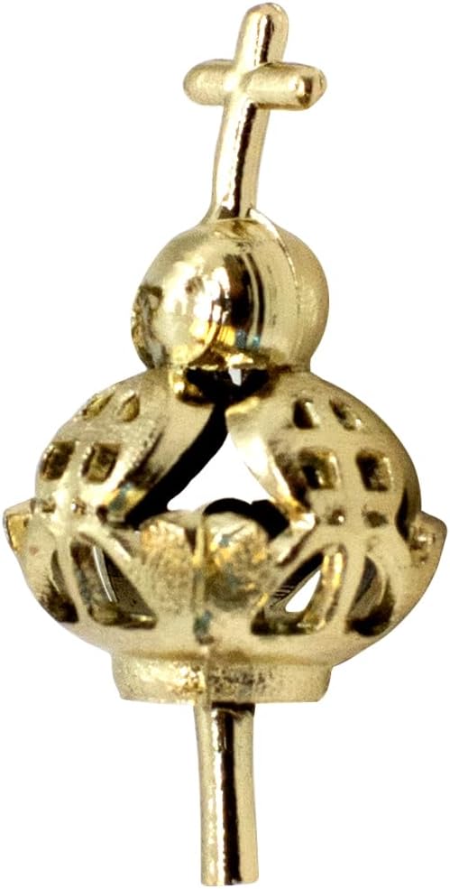 Gold May Crowning Crown for Mary Figurine – 0.75" with Optional Stabilizing Pin