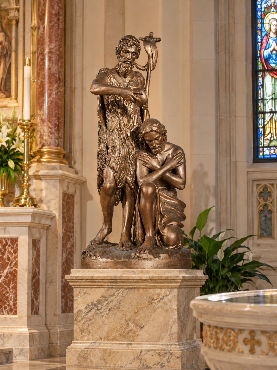 Baptism of Jesus Statue – 14.5" Catholic Religious Sculpture