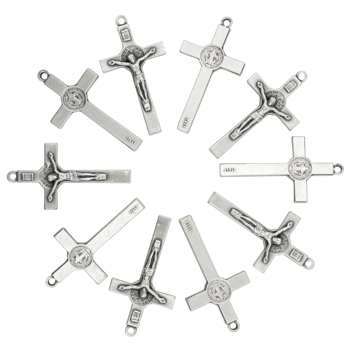 10-Pack of St. Benedict Crucifix Pendants, 1.5" Long