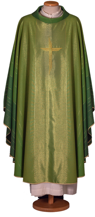 Elegant Chasuble in Light Lurex Wool Blend with Color Gradation – Refined Liturgical Vestment for Catholic Celebrations