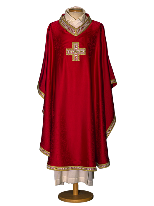 Celestial Grace Chasuble – Lightweight Viscose Acetate Vestment with Swarovski Accents and Exclusive Gamma Design