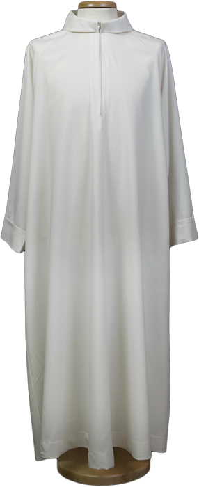 Super Economical Alb – 100% Lightweight Polyester with Korean Collar, Fake Hood, and Wide Bell Shape for Comfort and Functionality