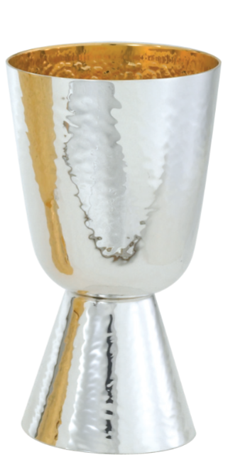 Lustre Silver-Plated Hammered Communion Chalice
