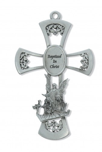 6" PEWTER BAPTISM CROSS