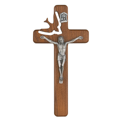 8" WALNUT HOLY SPIRIT CRUCIFIX