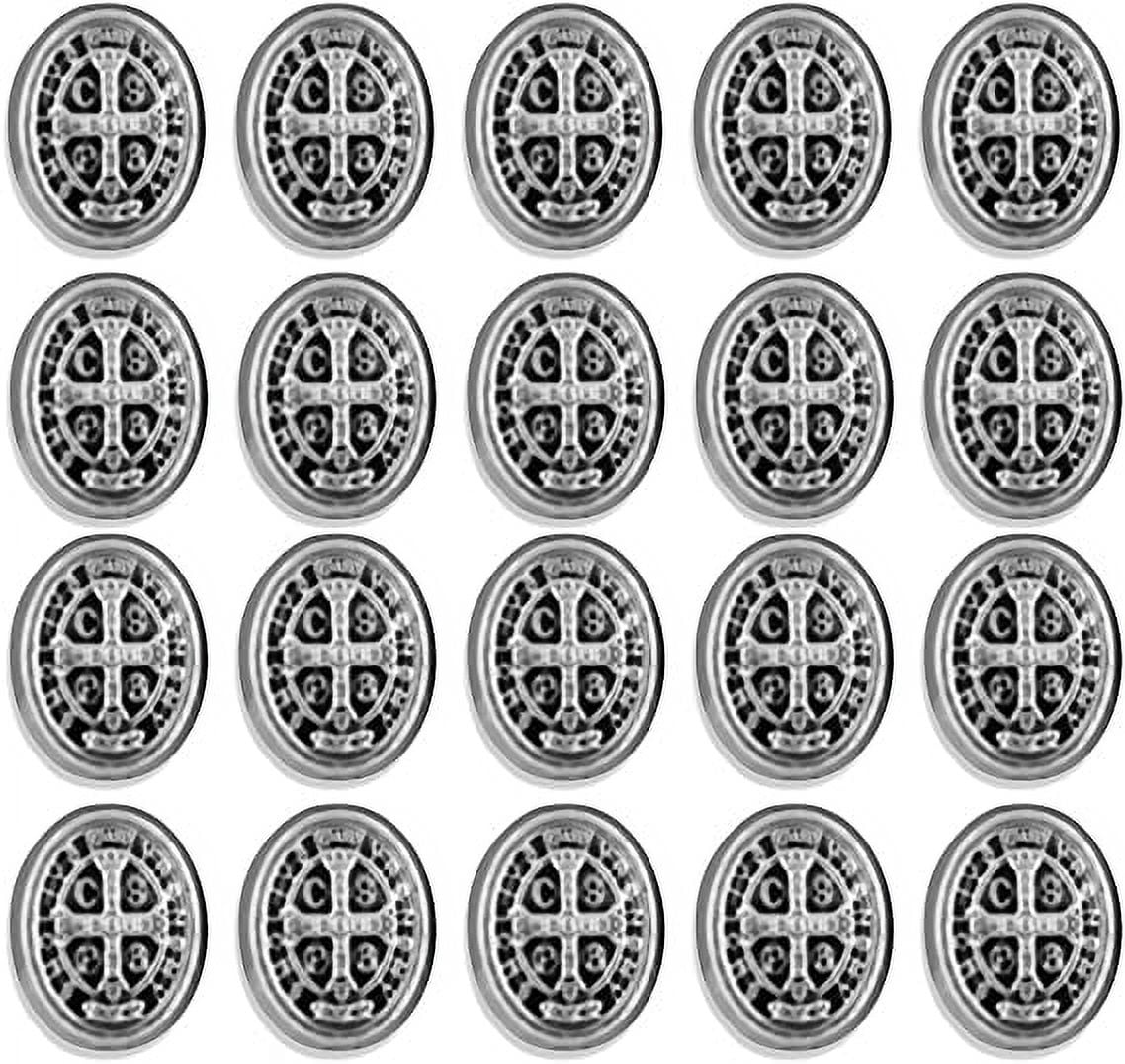 10mm Bulk Saint Benedict Medal Rosary Beads - Pack of 25 (Oval)