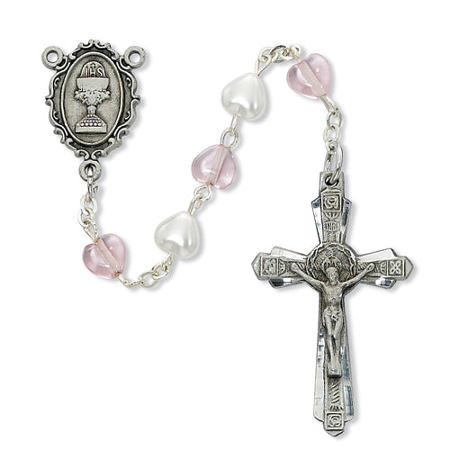 PEWTER 5MM PINK PEARL HEART