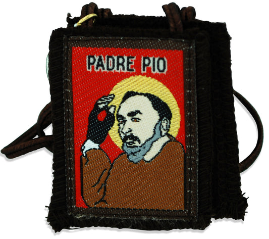 Authentic Catholic Scapular - 100% Wool (Padre Pio)