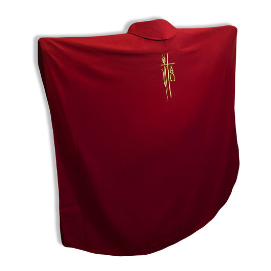 Cambridge - Gold Stitched Alpha Omega with Wheat and Cross #1873, Red