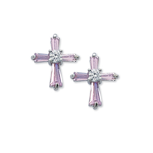 PINK CUBIC ZIRCONIA EARRINGS