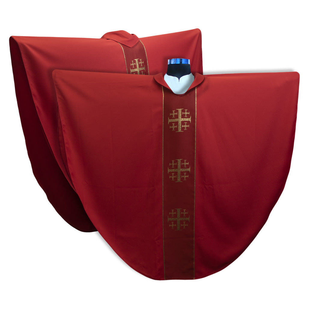 Venerare - 3 Gold Crosses, Red