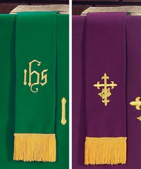 Purple/Green Bookmark with Fringe