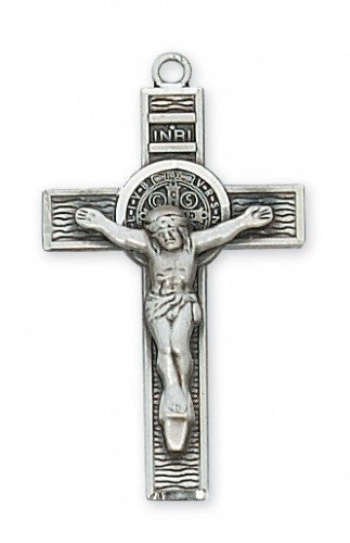 STERLING SILVER ST BENEDICT 18 CH&BX"