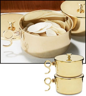 300 Host Brass Stacking Ciboria with Lid