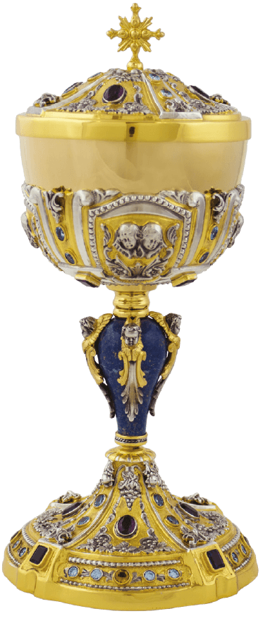 "Divine Elegance Chalice – Italian Craftsmanship with Amethyst Accents"