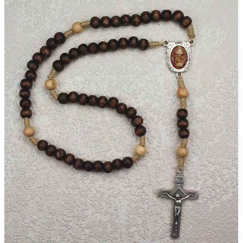 BROWN SHROUD OF TURIN ROSARY