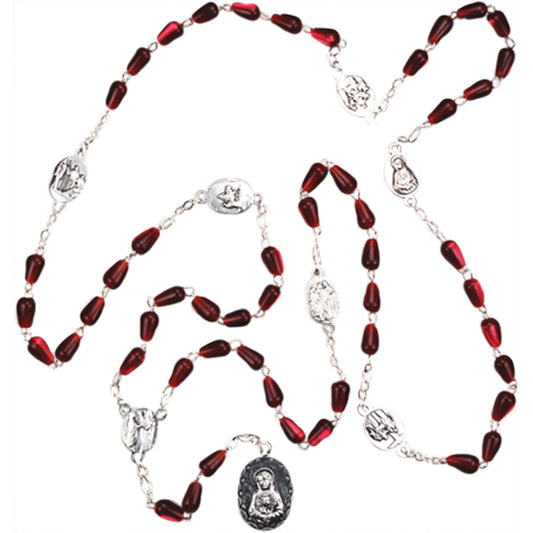 RED TEARDROP 7 SORROWS CHAPLET