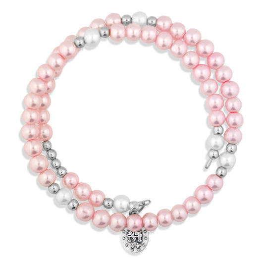 Imitation Pearl Bracelet with Miraculous Medal