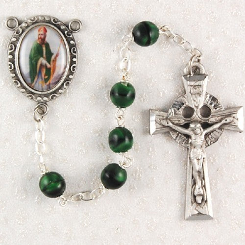 7MM GREEN ST. PATRICK ROSARY