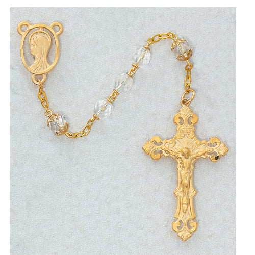 7MM GOLD PLATE CRY ROSARY