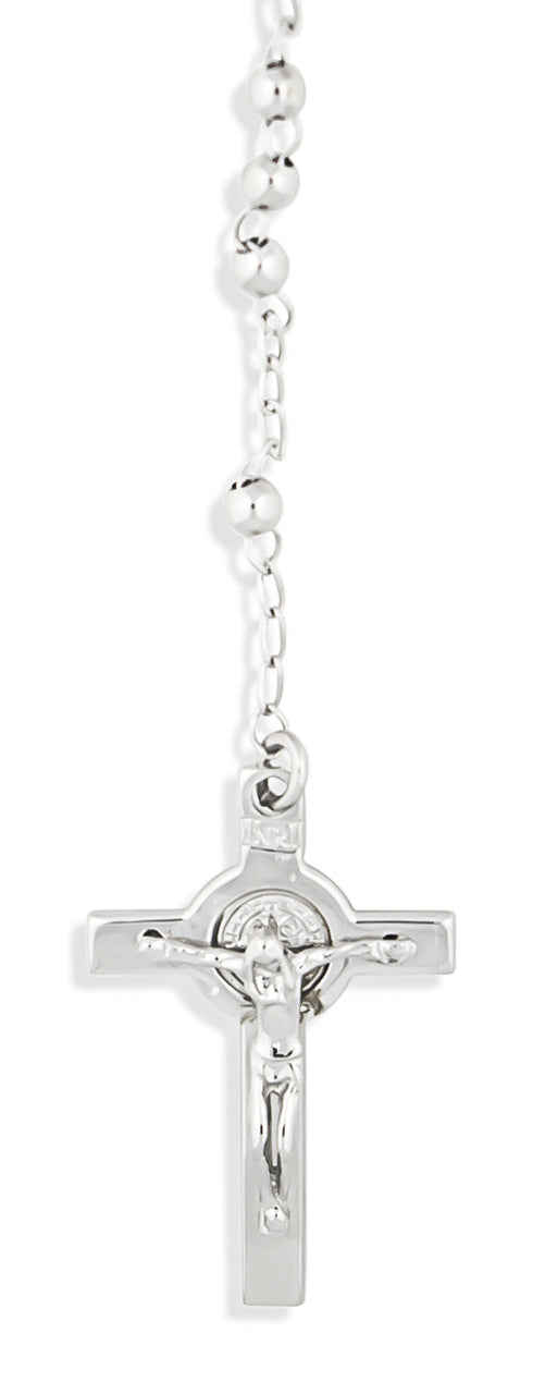 Sterling Silver First Communion Rosary Necklace