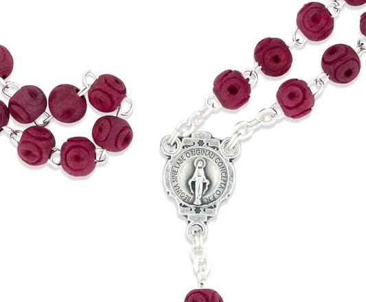 Rose Scented Rosary with Wood Beads
