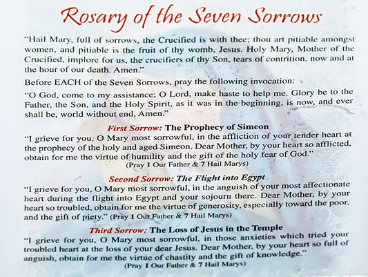 Rosary of the Seven Sorrows with Wood Beads From Italy