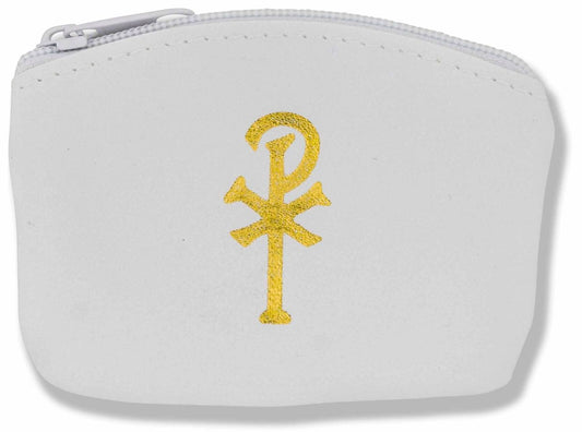 Rosary Pouch with Embossed Gold Chi Rho