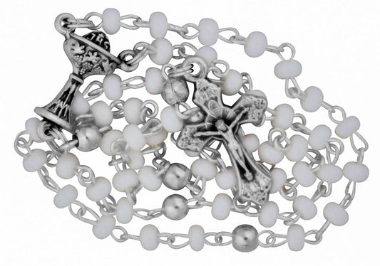Mini Rosary First Communion Silver