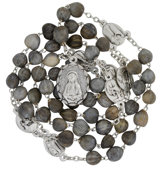 Traditional Catholic Seven Sorrows Rosary in 6 Styles (Job's Tears Wood)