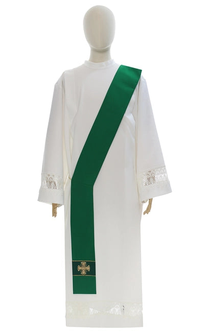 Green Poly/Wool Deacon Stole – Liturgical Vestment with Trusted Shops Guarantee