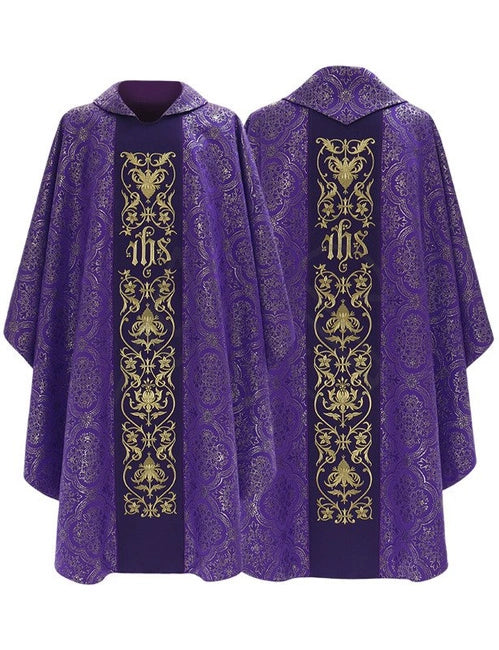 Purple Gothic Chasuble With Matching Stole